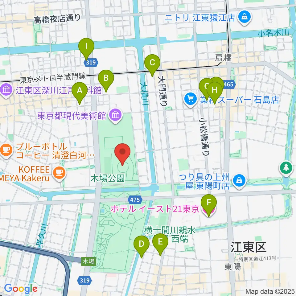木場公園イベント広場 野外ステージ周辺のホテル一覧地図