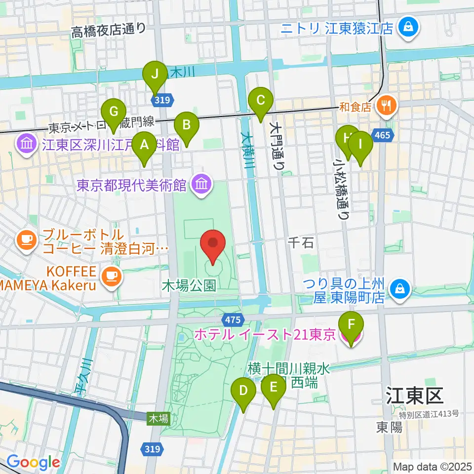 木場公園イベント広場 野外ステージ周辺のホテル一覧地図