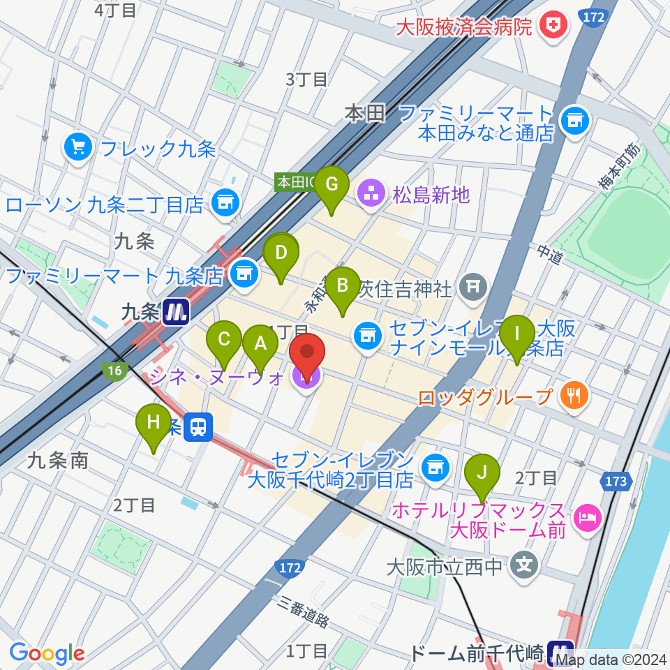 シネ・ヌーヴォ周辺のホテル一覧地図