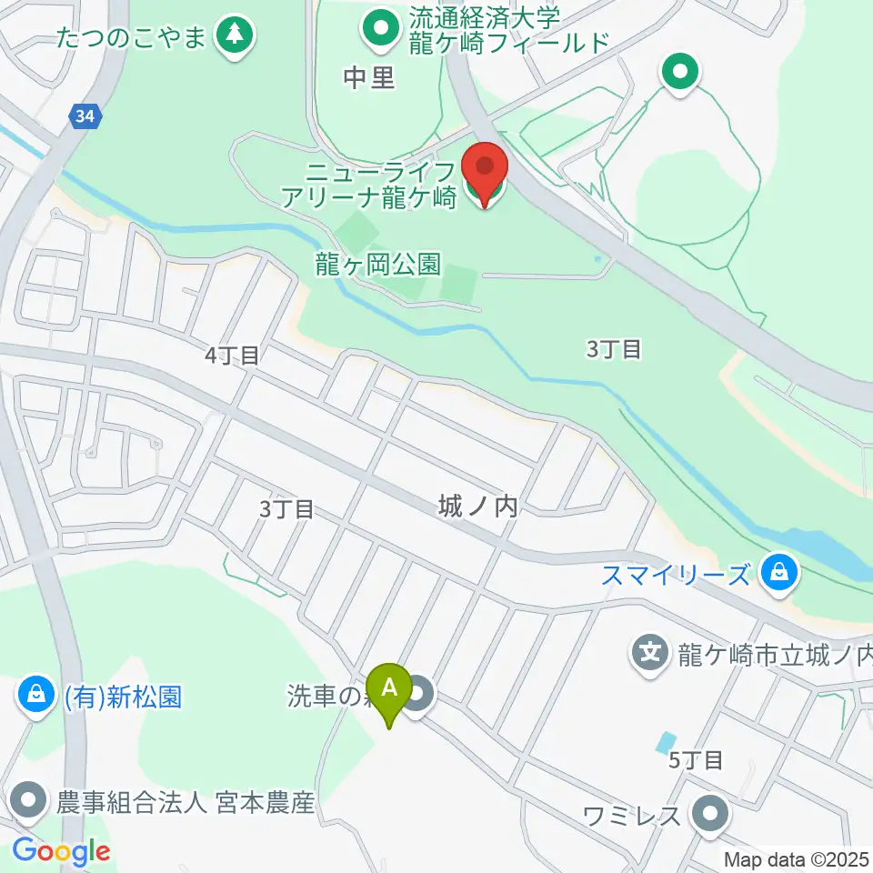 ニューライフアリーナ龍ケ崎周辺のホテル一覧地図