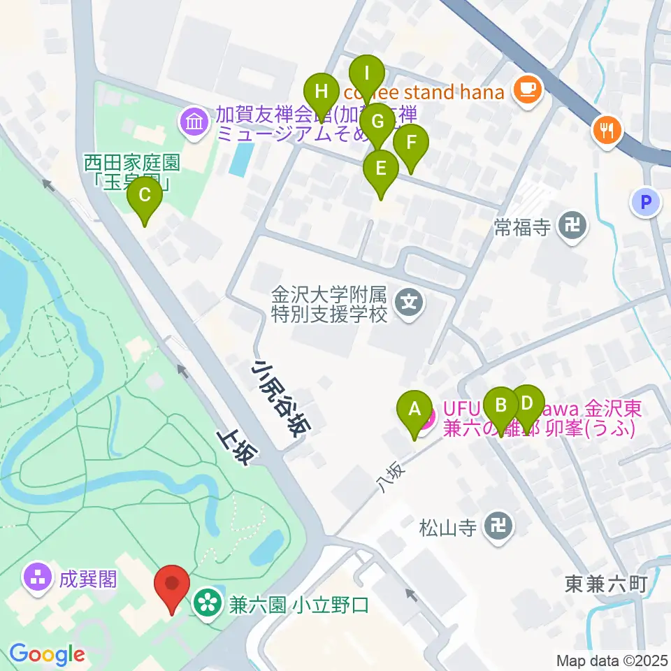 いしかわ生活工芸ミュージアム周辺のホテル一覧地図