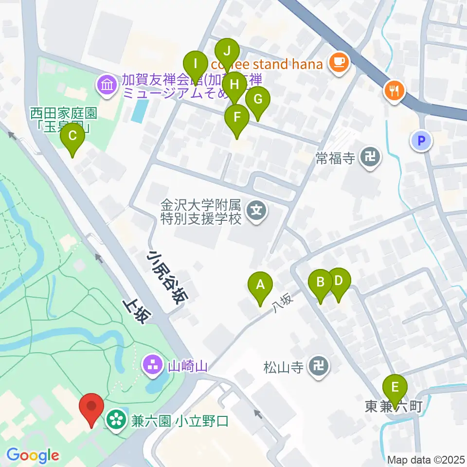 いしかわ生活工芸ミュージアム周辺のホテル一覧地図
