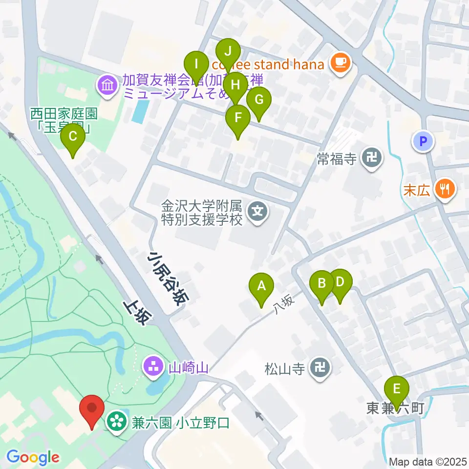 いしかわ生活工芸ミュージアム周辺のホテル一覧地図