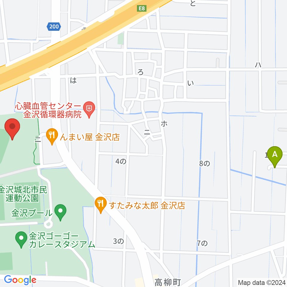 金沢市民野球場周辺のホテル一覧地図