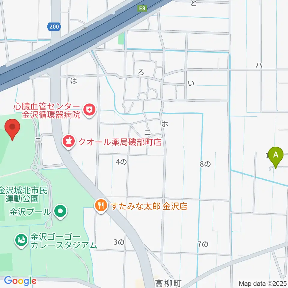 金沢市民野球場周辺のホテル一覧地図