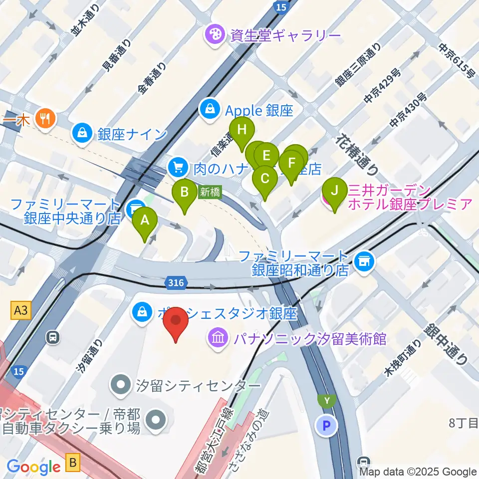 旧新橋停車場 鉄道歴史展示室周辺のホテル一覧地図