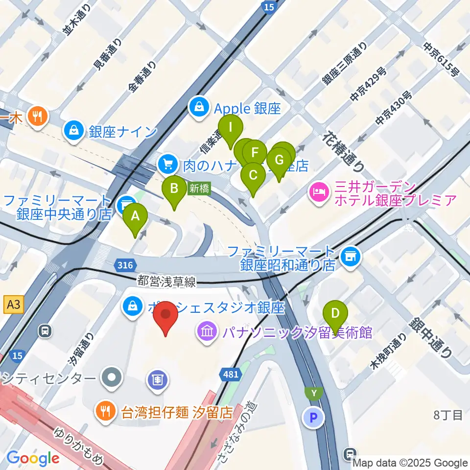 旧新橋停車場 鉄道歴史展示室周辺のホテル一覧地図
