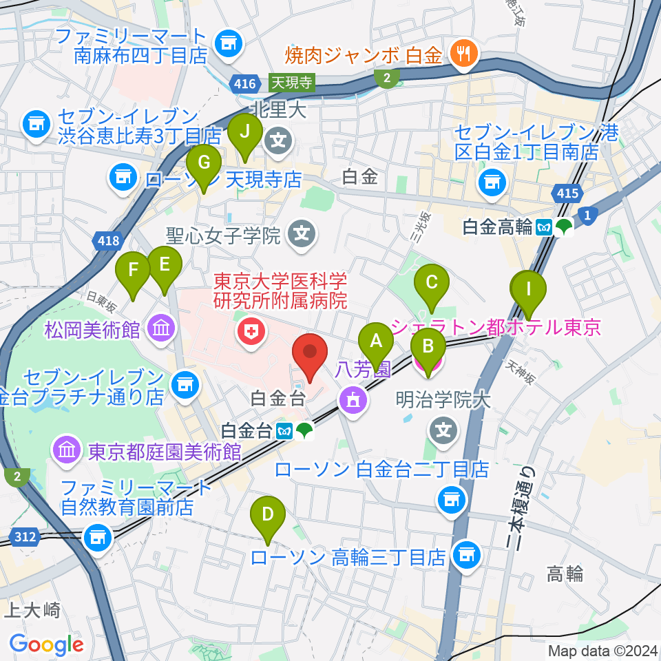 港区立郷土歴史館周辺のホテル一覧地図