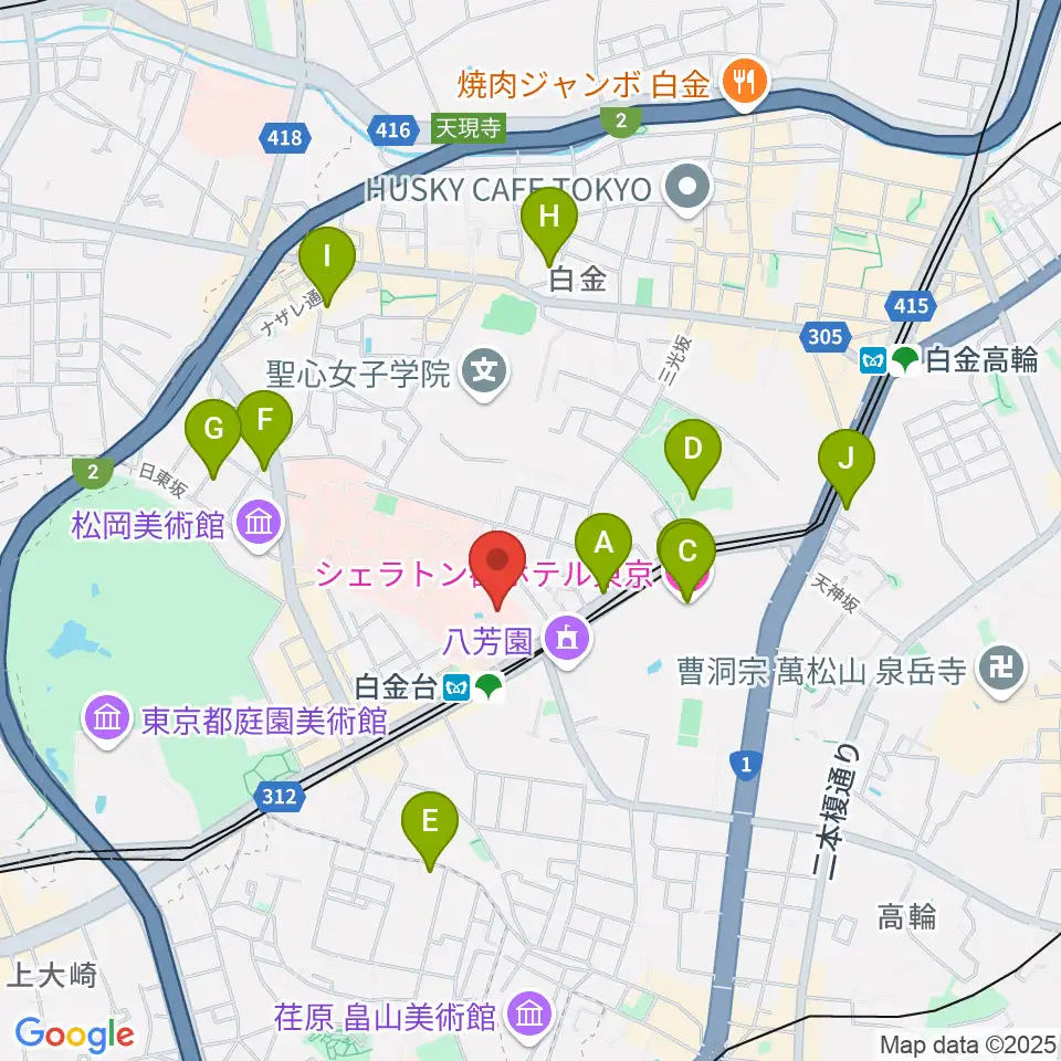 港区立郷土歴史館周辺のホテル一覧地図