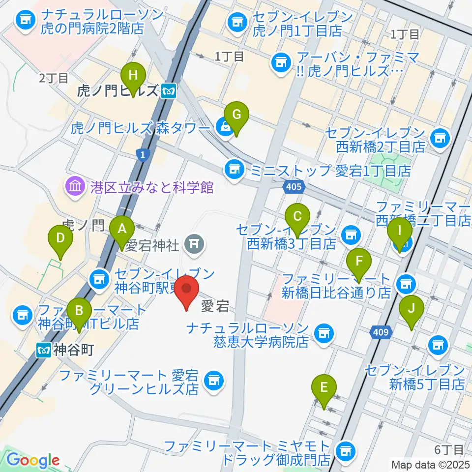 NHK放送博物館周辺のホテル一覧地図