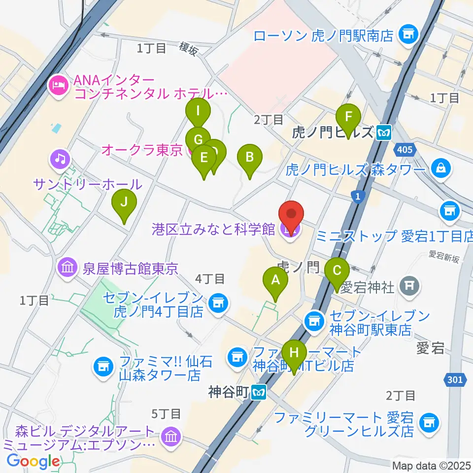 気象科学館周辺のホテル一覧地図