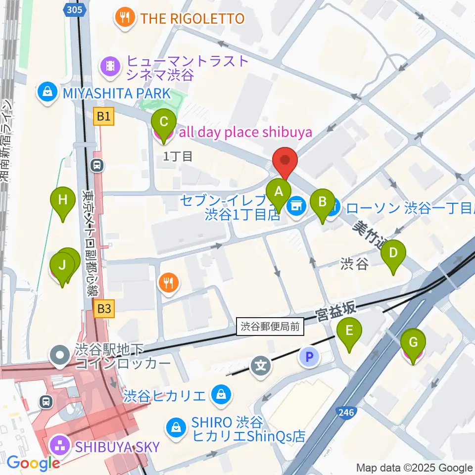 渋谷近未来会館周辺のホテル一覧地図