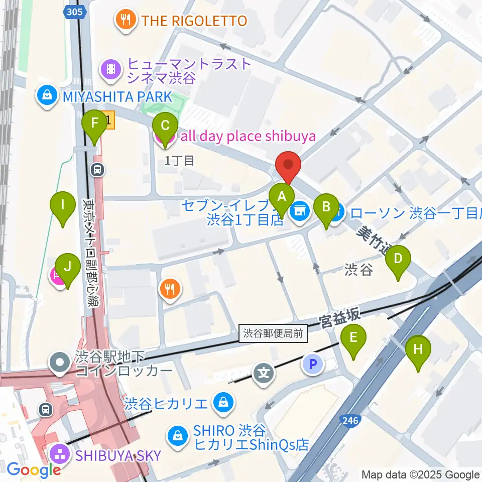 渋谷近未来会館周辺のホテル一覧地図