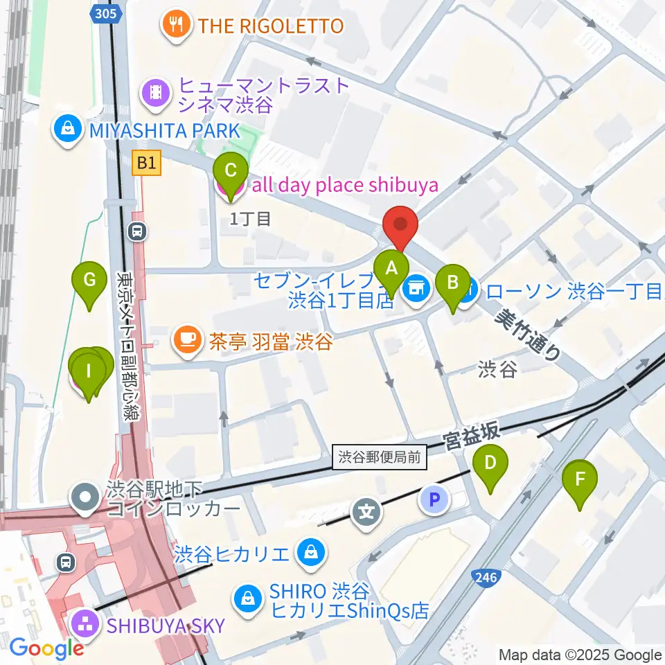 渋谷近未来会館周辺のホテル一覧地図