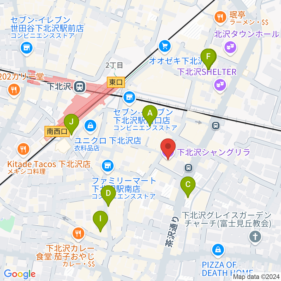 下北沢シャングリラ周辺のホテル一覧地図