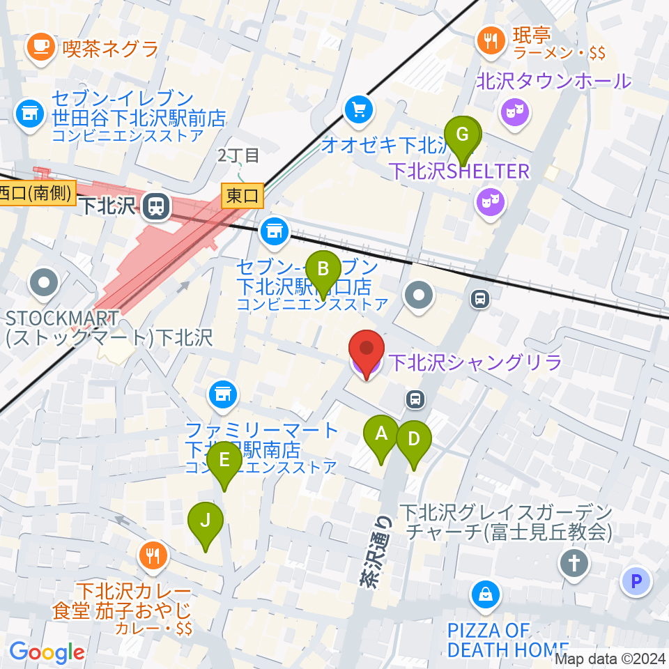 下北沢シャングリラ周辺のホテル一覧地図