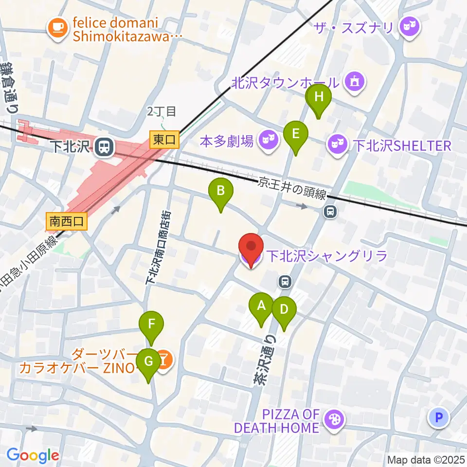 下北沢シャングリラ周辺のホテル一覧地図