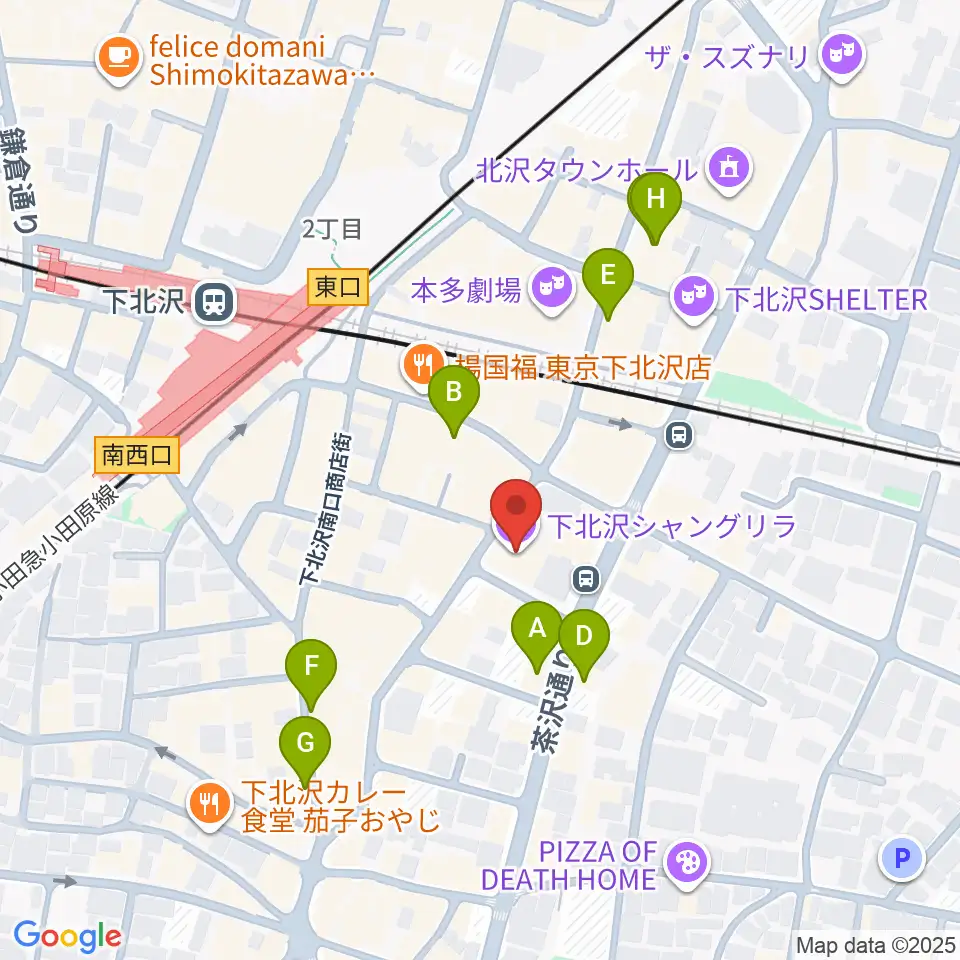 下北沢シャングリラ周辺のホテル一覧地図