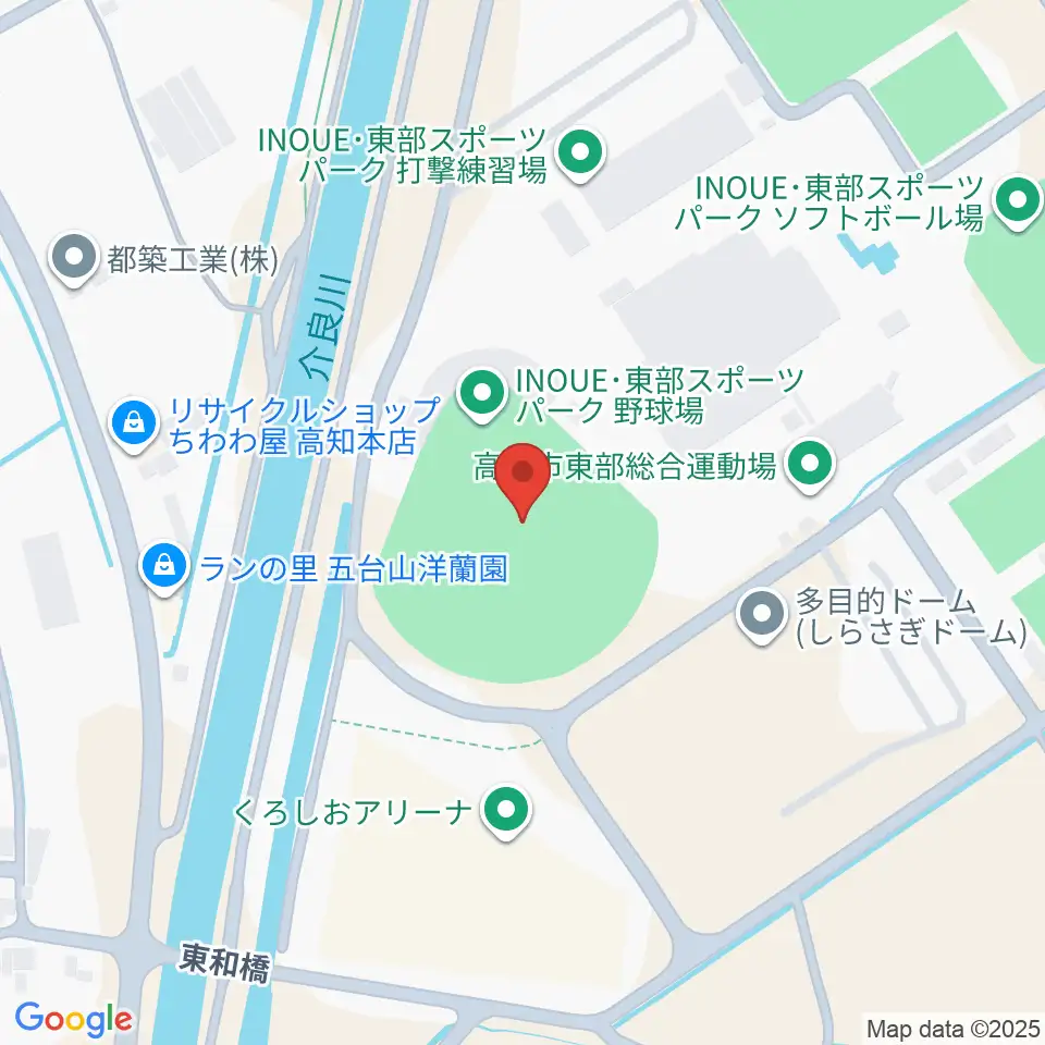 高知市東部総合運動場野球場周辺のホテル一覧地図