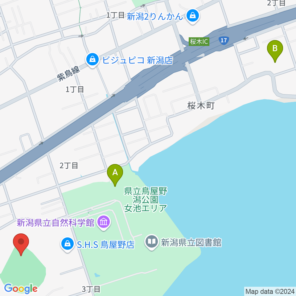 鳥屋野運動公園野球場周辺のホテル一覧地図