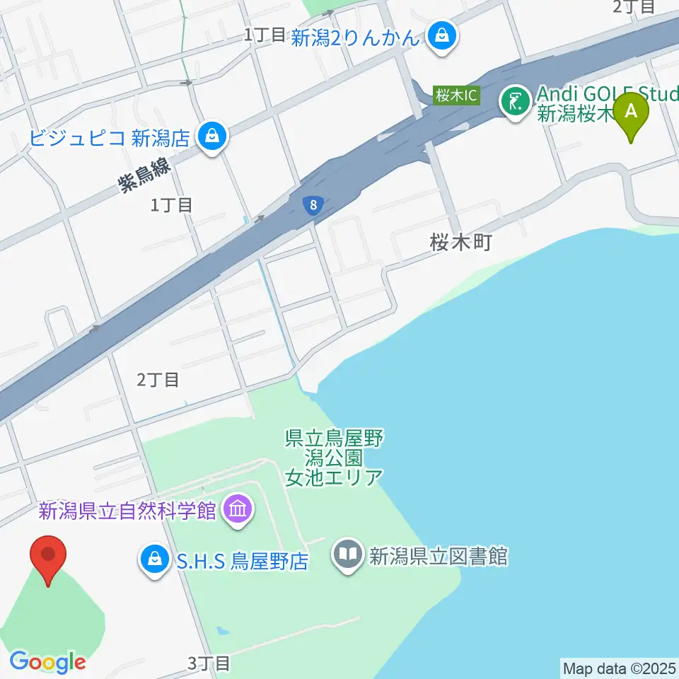 鳥屋野運動公園野球場周辺のホテル一覧地図