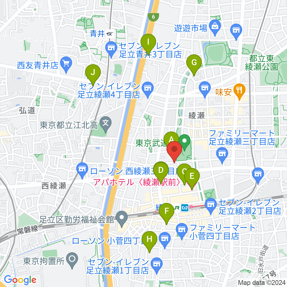 カフェオレーベルスタジオ周辺のホテル一覧地図