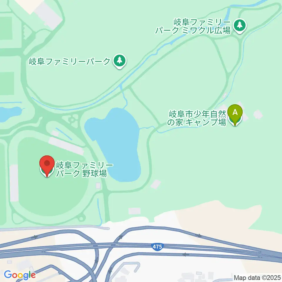 岐阜ファミリーパーク野球場周辺のホテル一覧地図