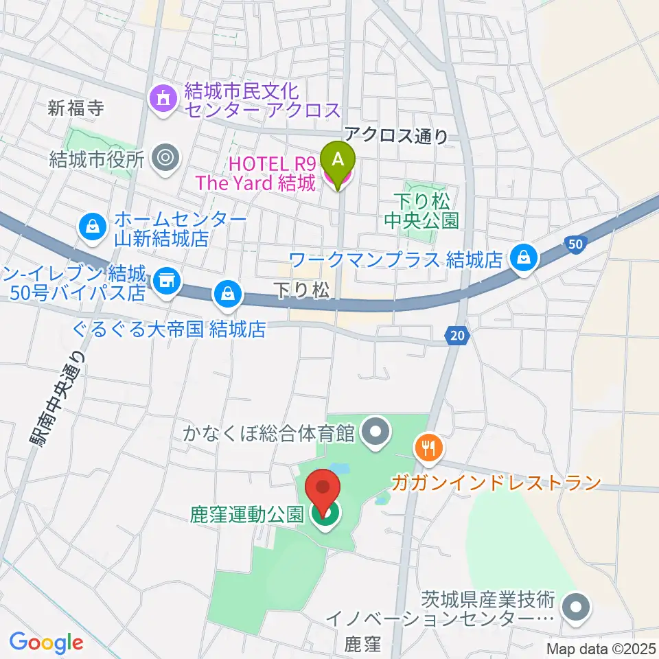 鹿窪運動公園野球場周辺のホテル一覧地図