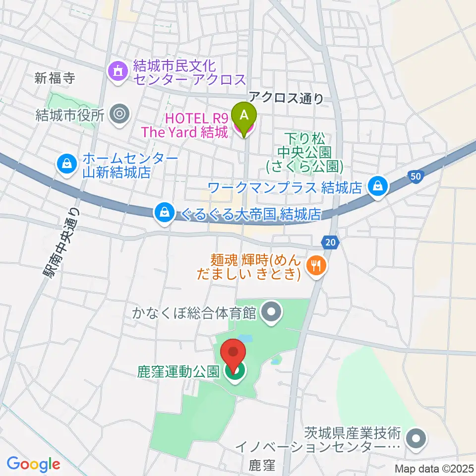 鹿窪運動公園野球場周辺のホテル一覧地図