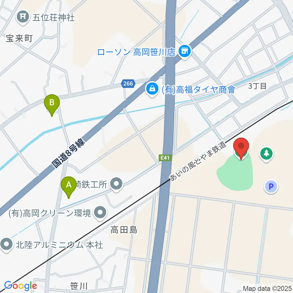 ボールパーク高岡周辺のホテル一覧地図