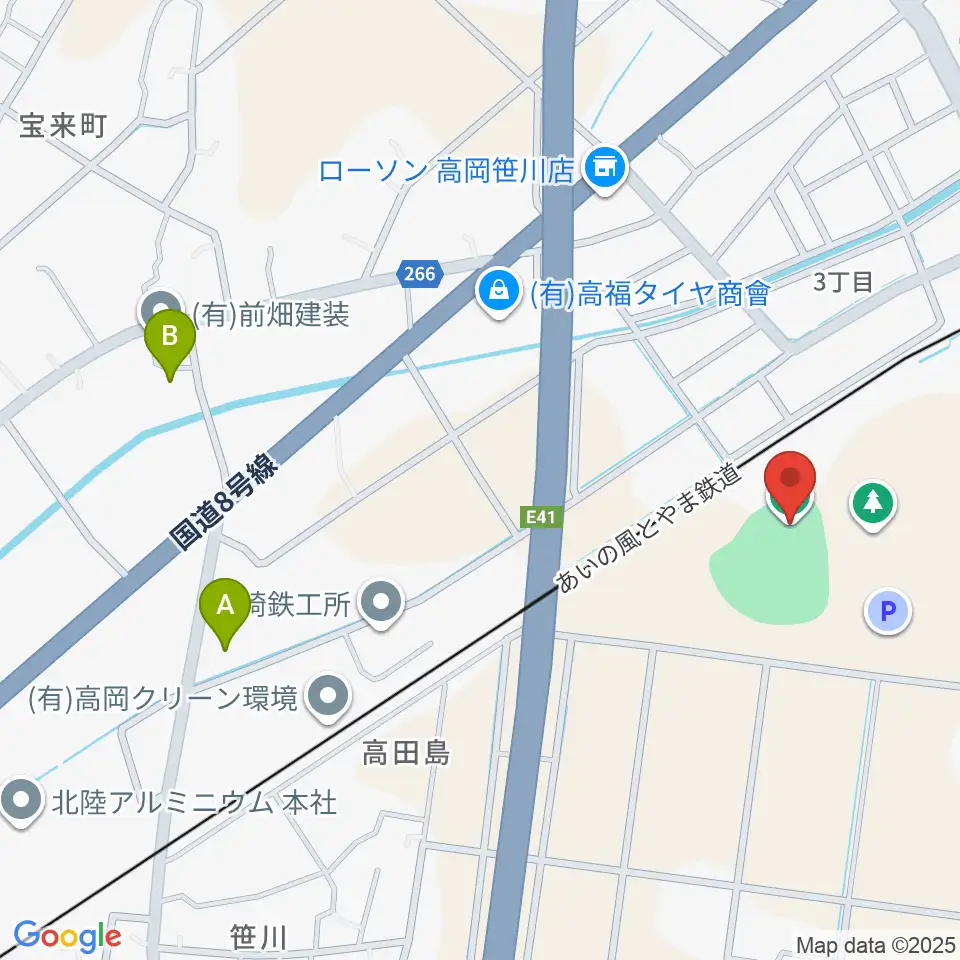ボールパーク高岡周辺のホテル一覧地図