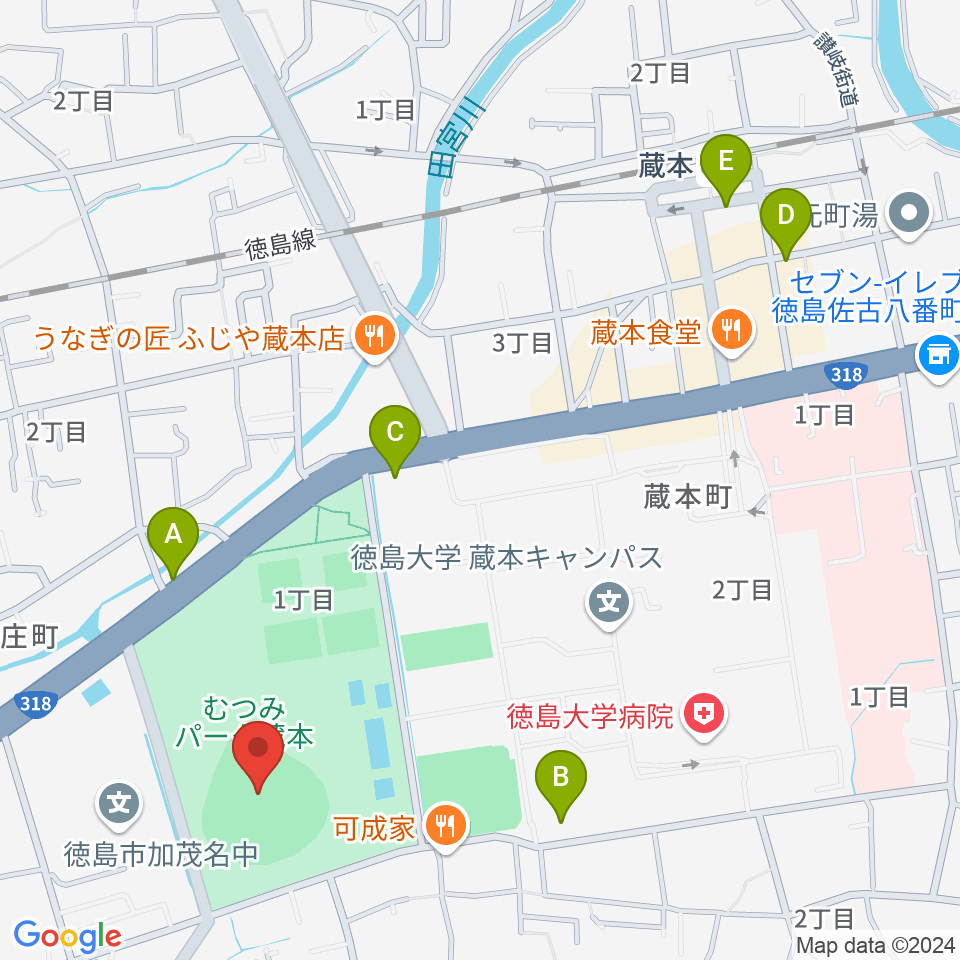 むつみスタジアム周辺のホテル一覧地図