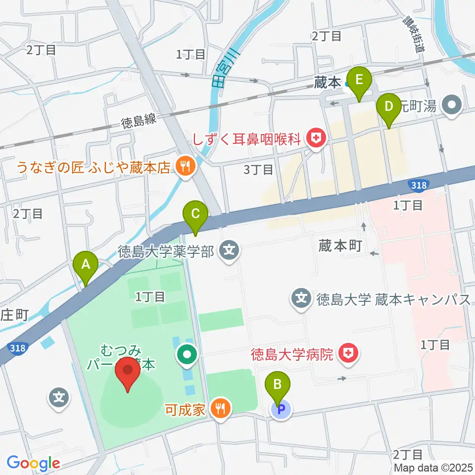 むつみスタジアム周辺のホテル一覧地図