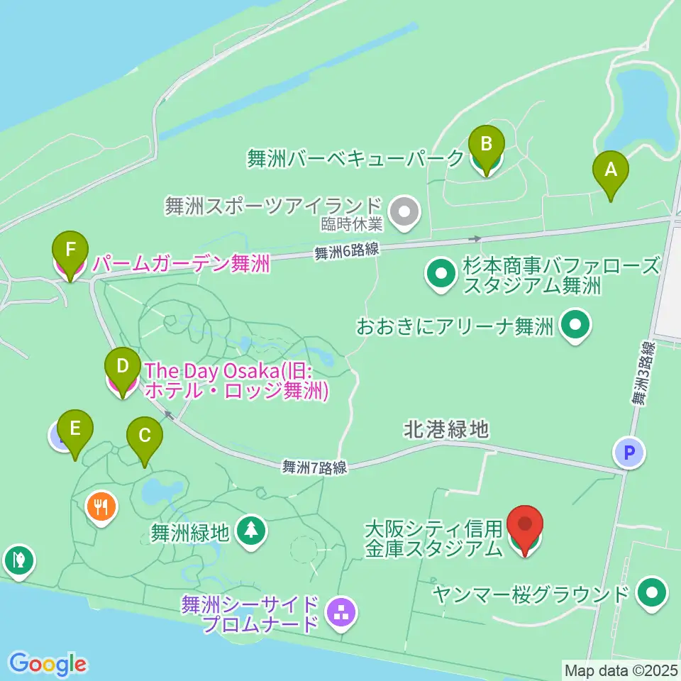 大阪シティ信用金庫スタジアム周辺のホテル一覧地図