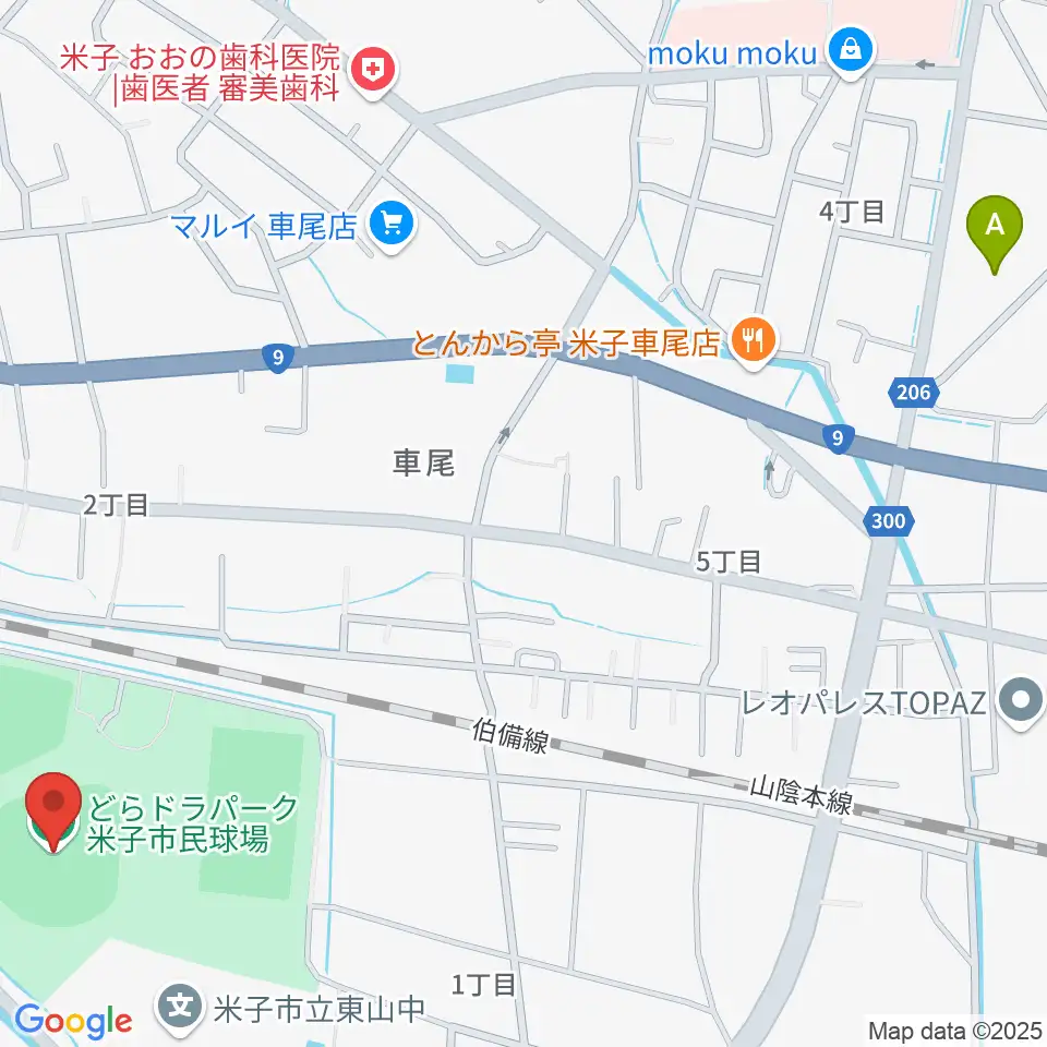 どらドラパーク米子市民球場周辺のホテル一覧地図