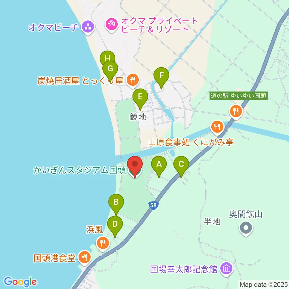 かいぎんスタジアム国頭周辺のホテル一覧地図