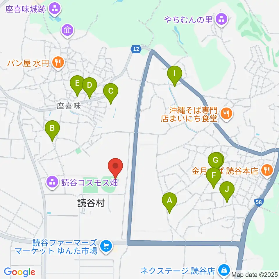 オキハム読谷平和の森球場周辺のホテル一覧地図