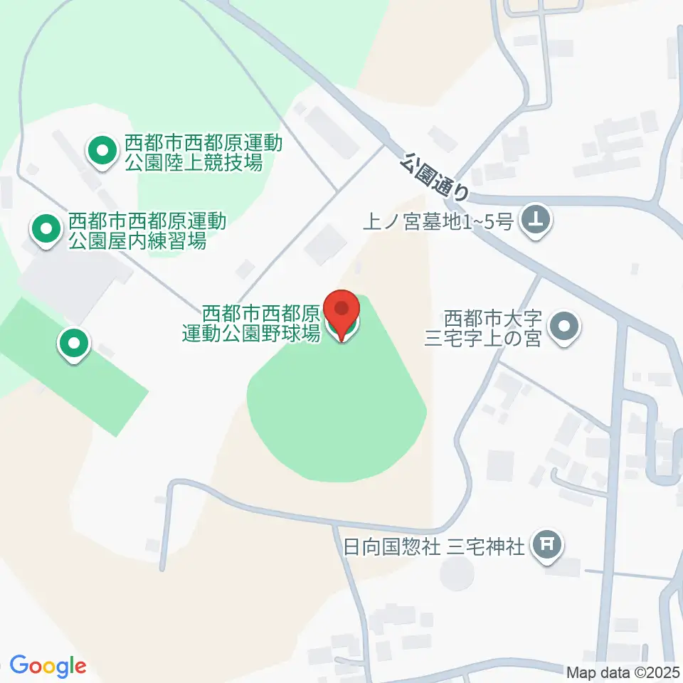 西都原運動公園野球場周辺のホテル一覧地図