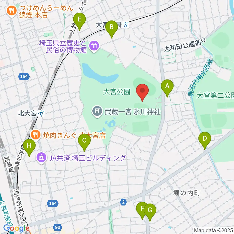 埼玉県営大宮公園野球場周辺のホテル一覧地図