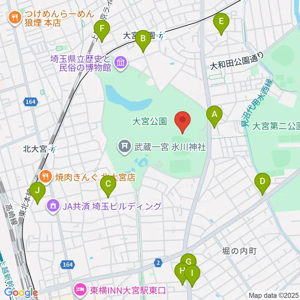 埼玉県営大宮公園野球場周辺のホテル一覧地図
