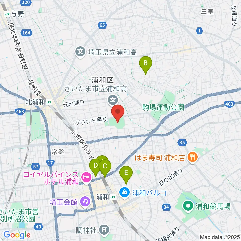 アイル・スタジアム浦和周辺のホテル一覧地図