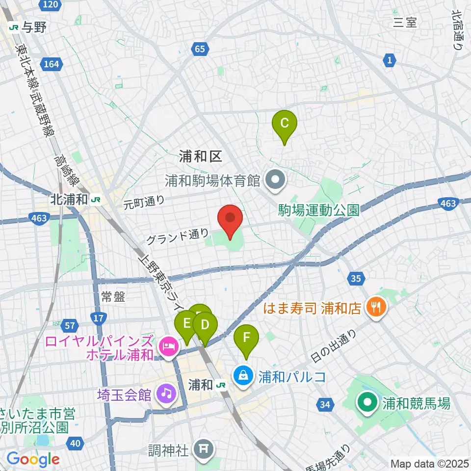 アイル・スタジアム浦和周辺のホテル一覧地図