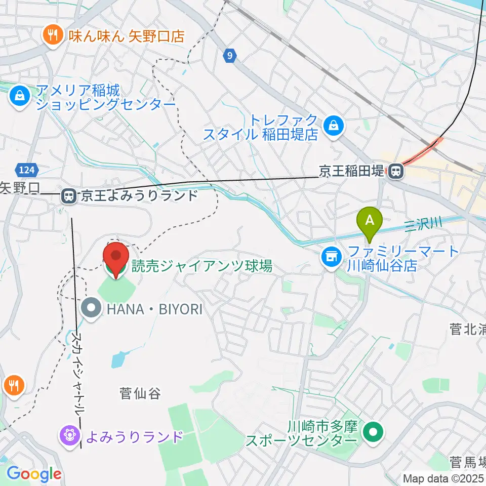 読売ジャイアンツ球場周辺のホテル一覧地図