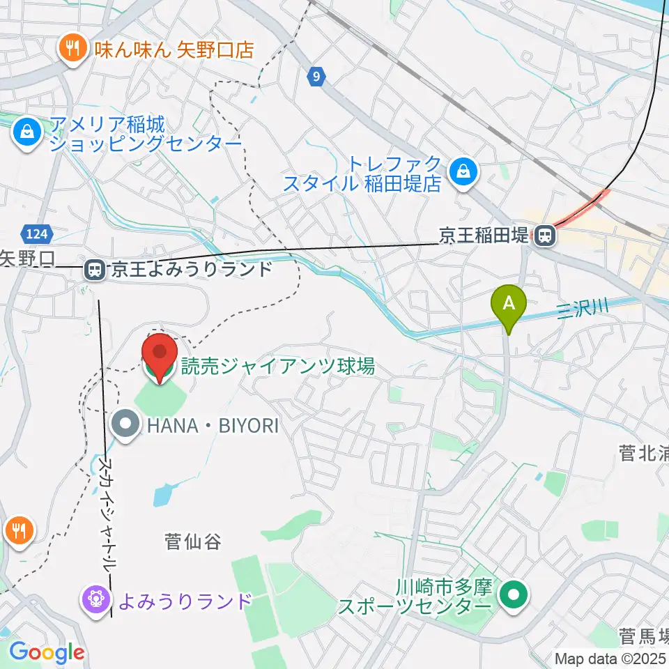 読売ジャイアンツ球場周辺のホテル一覧地図