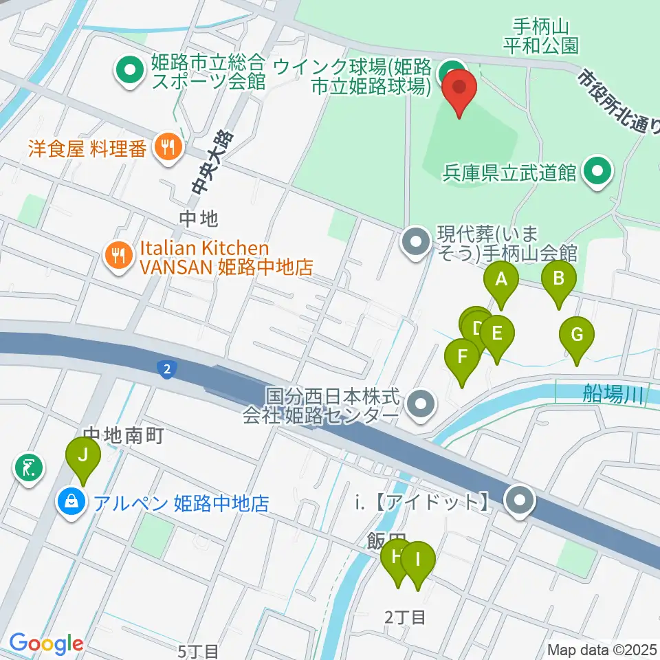 ウインク球場周辺のホテル一覧地図