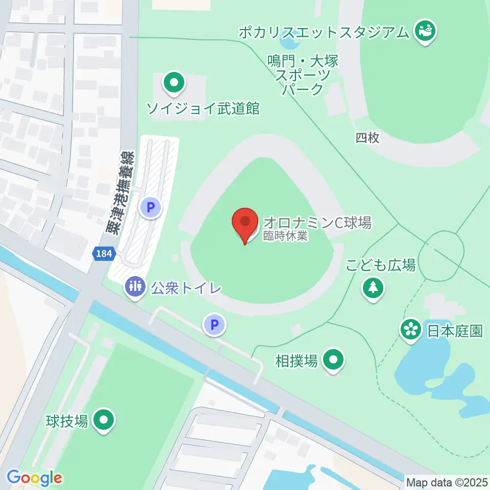 オロナミンC球場周辺のホテル一覧地図
