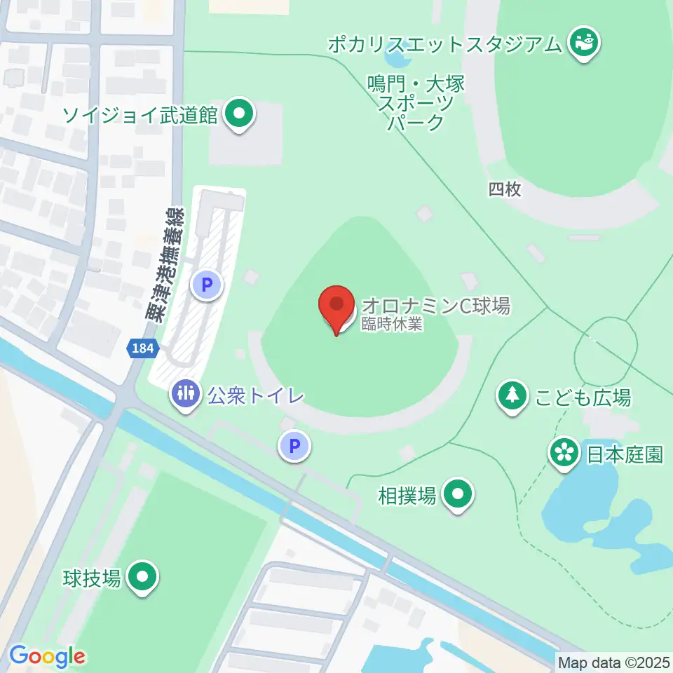オロナミンC球場周辺のホテル一覧地図