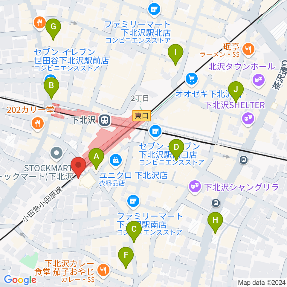 下北沢K2周辺のホテル一覧地図