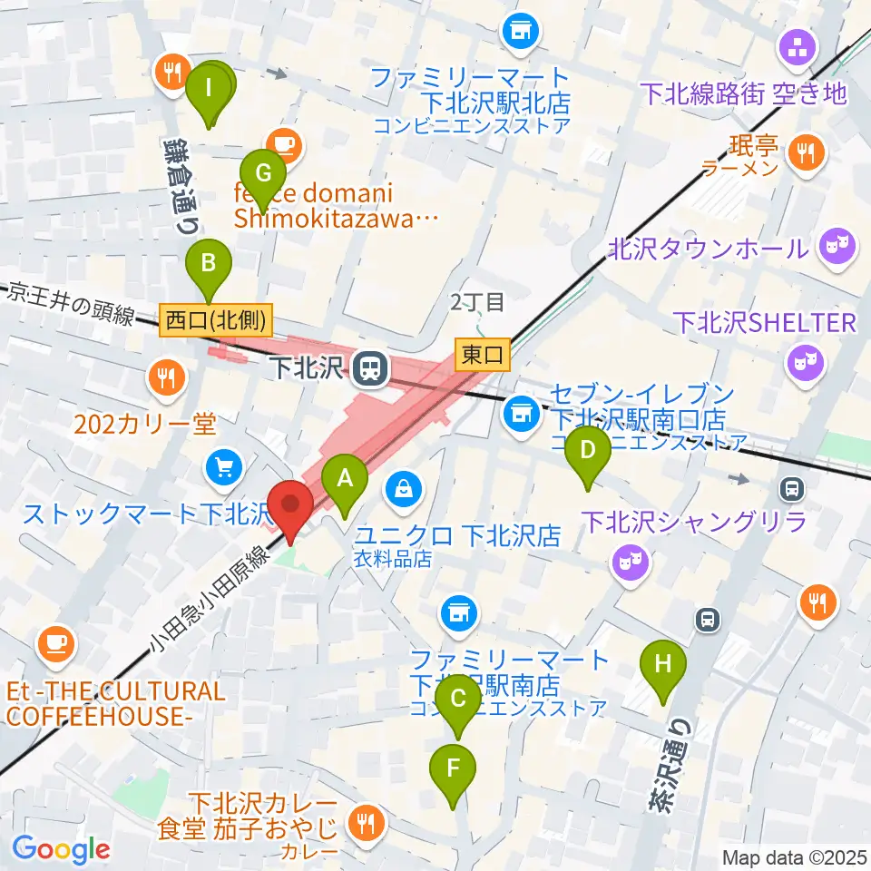下北沢K2周辺のホテル一覧地図