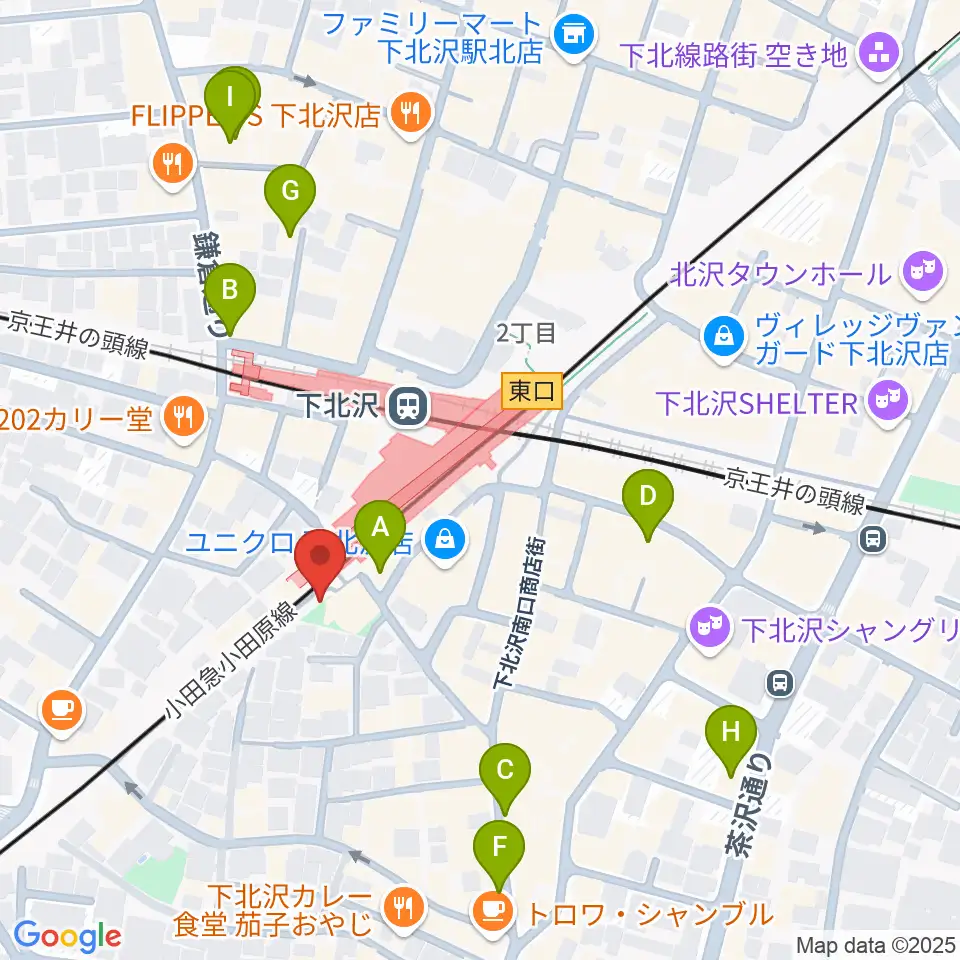 下北沢K2周辺のホテル一覧地図